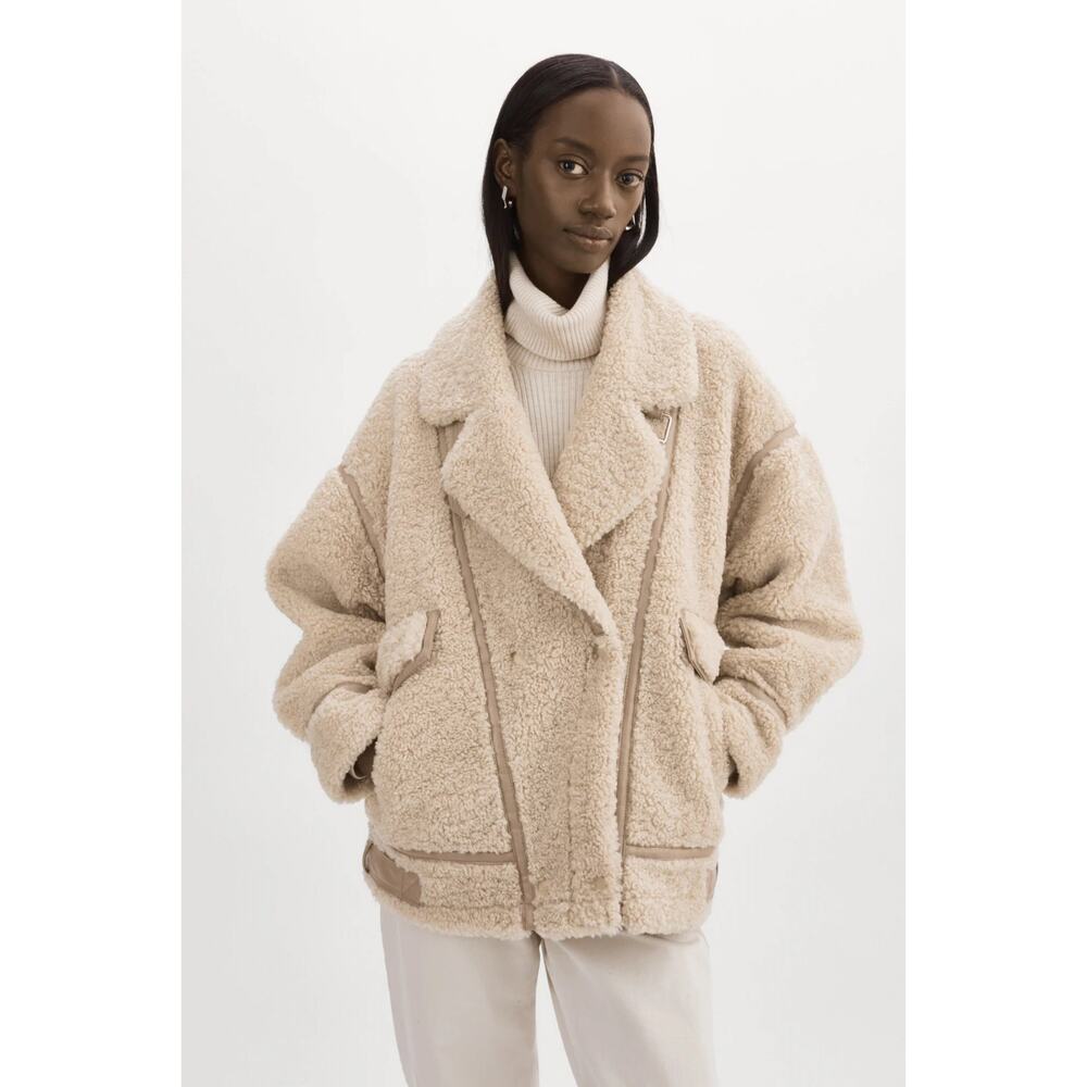 Lamarque Cream Shearling Jacket - Picture 2 of 8